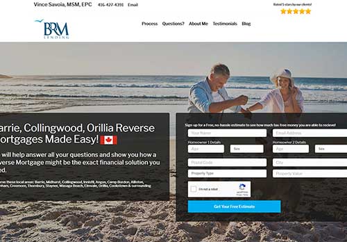 New Google Rankings Client (SEO) - Vince Savoia - Barrie-Collingwood-Orilla Reverse Mortgages