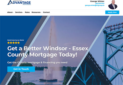 New Google Rankings (SEO) Mortgage Client - George Winter - Windosr & Essex County Mortgage Agent