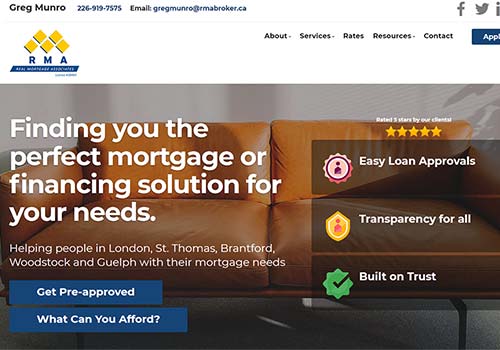 New Google Rankings Client (SEO) - Greg Munro - London, St. Thomas, Brantford area Mortgage Broker