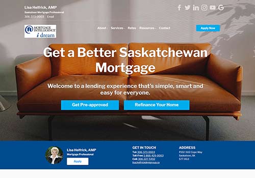 Lisa Helfrick - Saskatoon Mortgage Broker Mortgage Website Redesign